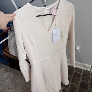 Gal Meets Glam V-Neck Ivory Dress